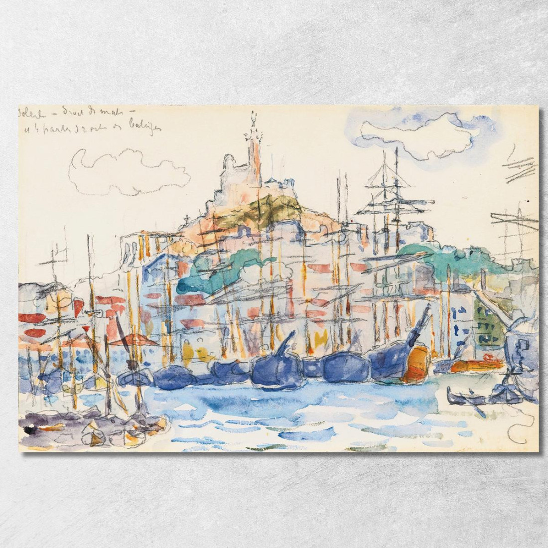 Marsiglia Paul Signac psn64 quadro stampato su tela