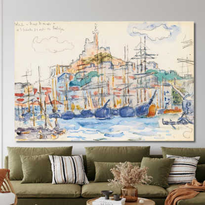 Marsiglia Paul Signac psn64 quadro stampato su tela