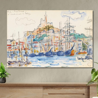 Marsiglia Paul Signac psn64 quadro stampato su tela