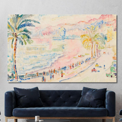 Bella La Promenade Des Anglais Paul Signac psn66 quadro stampato su tela