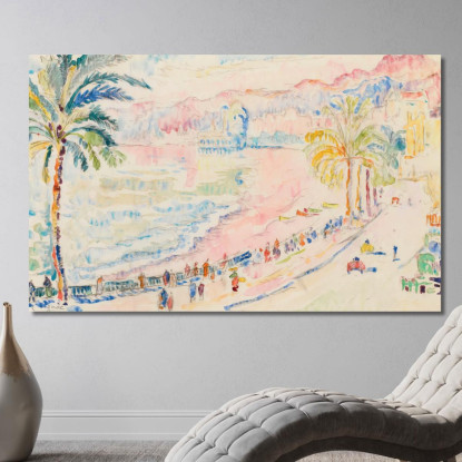 Bella La Promenade Des Anglais Paul Signac psn66 quadro stampato su tela