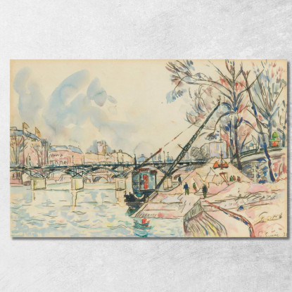 Parigi La Senna Al Pont Des Arts Paul Signac psn71 quadro stampato su tela