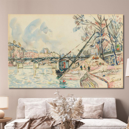 Parigi La Senna Al Pont Des Arts Paul Signac psn71 quadro stampato su tela