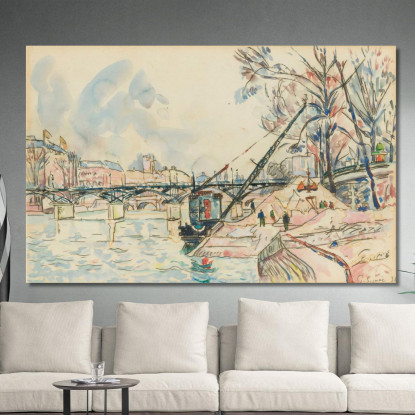 Parigi La Senna Al Pont Des Arts Paul Signac psn71 quadro stampato su tela