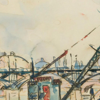 Parigi La Senna Al Pont Des Arts Paul Signac psn71 quadro stampato su tela