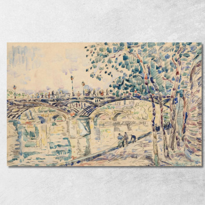 Parigi Il Pont Des Arts 2 Paul Signac psn72 quadro stampato su tela