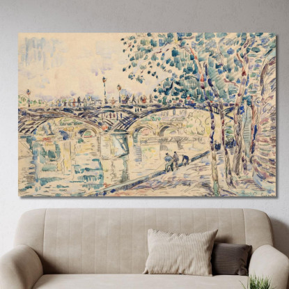 Parigi Il Pont Des Arts 2 Paul Signac psn72 quadro stampato su tela