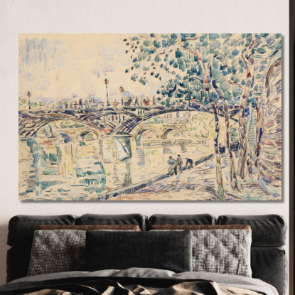 Parigi Il Pont Des Arts 2 Paul Signac psn72 quadro stampato su tela