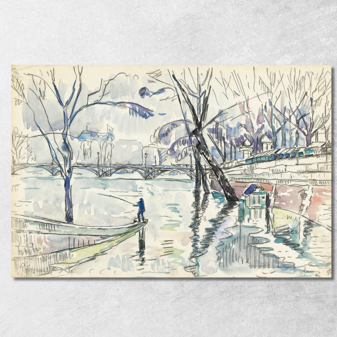 Parigi Il Pont Des Arts Paul Signac psn73 quadro stampato su tela