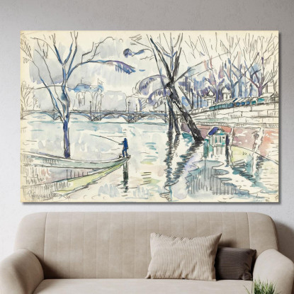 Parigi Il Pont Des Arts Paul Signac psn73 quadro stampato su tela