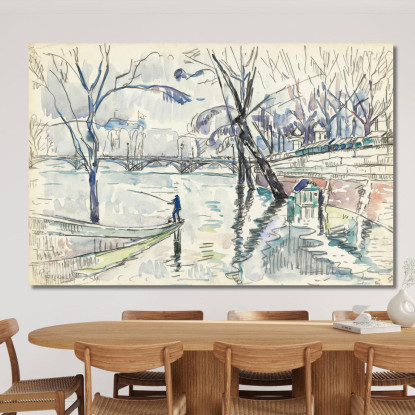 Parigi Il Pont Des Arts Paul Signac psn73 quadro stampato su tela