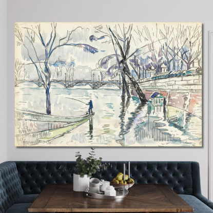 Parigi Il Pont Des Arts Paul Signac psn73 quadro stampato su tela