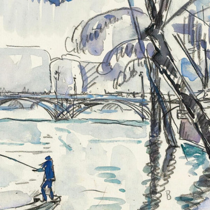 Parigi Il Pont Des Arts Paul Signac psn73 quadro stampato su tela