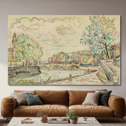 Parigi Il Ponte Luigi Filippo Paul Signac psn74 quadro stampato su tela