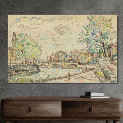 Parigi Il Ponte Luigi Filippo Paul Signac psn74 quadro stampato su tela