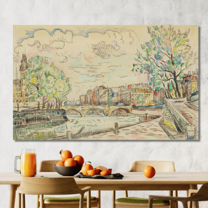 Parigi Il Ponte Luigi Filippo Paul Signac psn74 quadro stampato su tela