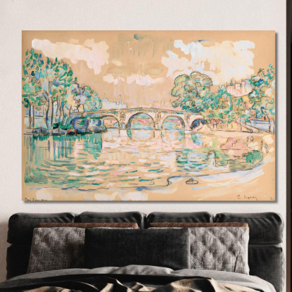 Ponte Maria Di Parigi Paul Signac psn75 quadro stampato su tela