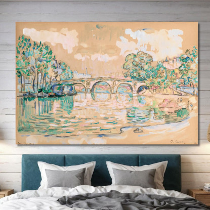 Ponte Maria Di Parigi Paul Signac psn75 quadro stampato su tela