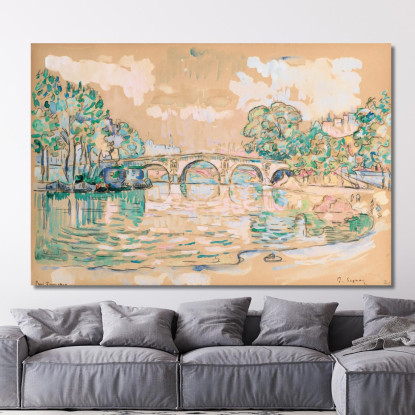 Ponte Maria Di Parigi Paul Signac psn75 quadro stampato su tela