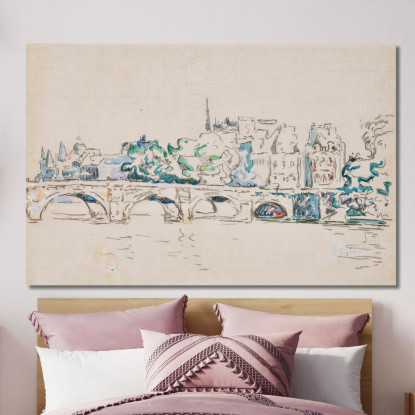 Parigi Le Pont-Neuf Paul Signac psn76 quadro stampato su tela