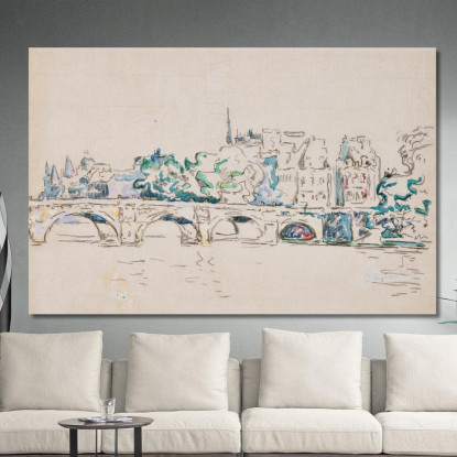 Parigi Le Pont-Neuf Paul Signac psn76 quadro stampato su tela