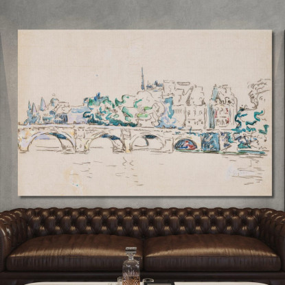 Parigi Le Pont-Neuf Paul Signac psn76 quadro stampato su tela