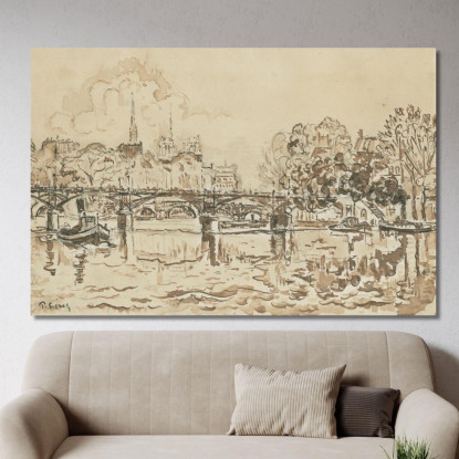 Parigi. La Porta Delle Arti Paul Signac psn77 quadro stampato su tela