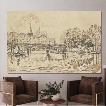 Parigi. La Porta Delle Arti Paul Signac psn77 quadro stampato su tela