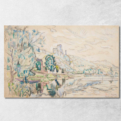 Petit Andély Château Gaillard Paul Signac psn78 quadro stampato su tela