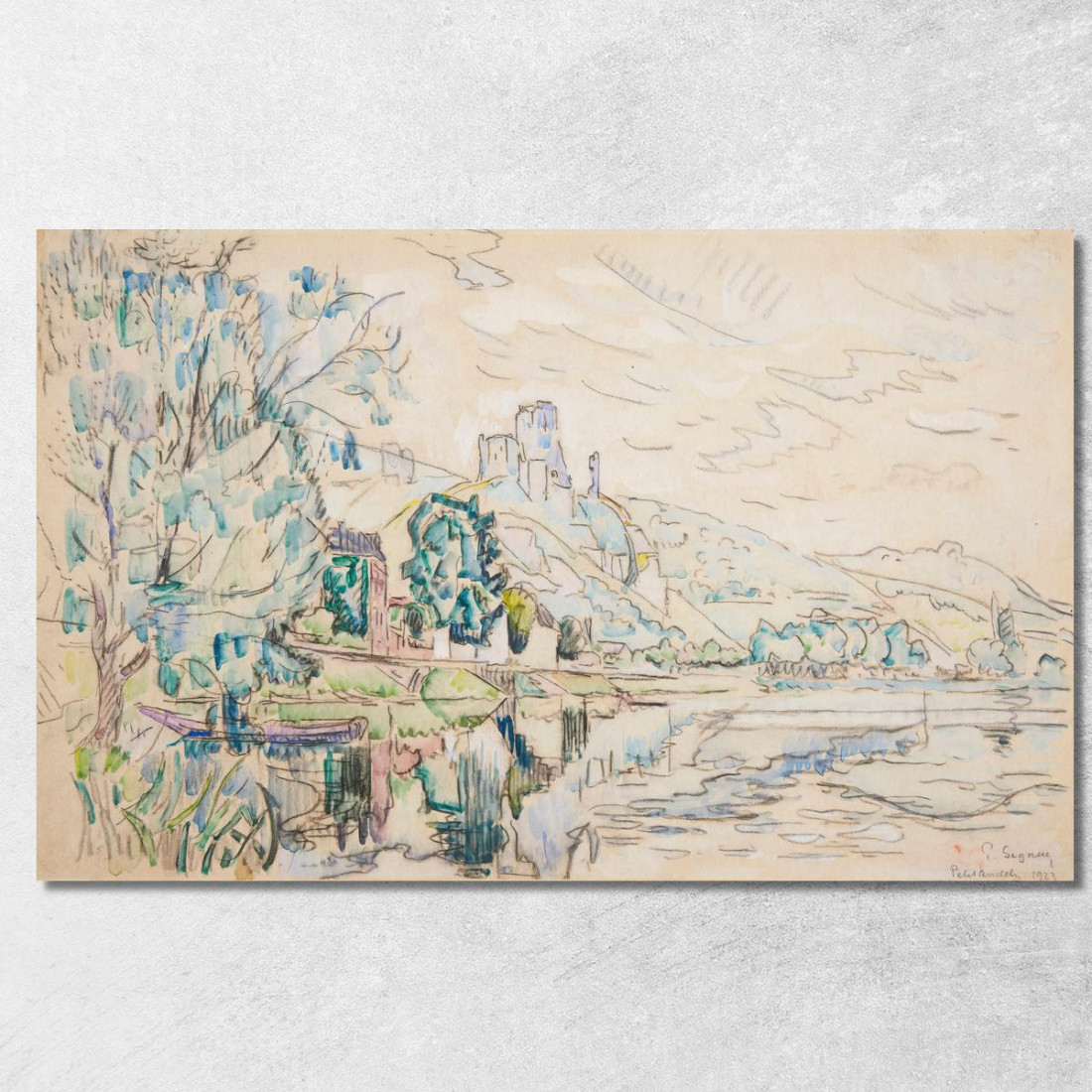Petit Andély Château Gaillard Paul Signac psn78 quadro stampato su tela