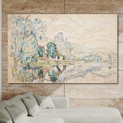 Petit Andély Château Gaillard Paul Signac psn78 quadro stampato su tela