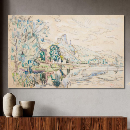Petit Andély Château Gaillard Paul Signac psn78 quadro stampato su tela