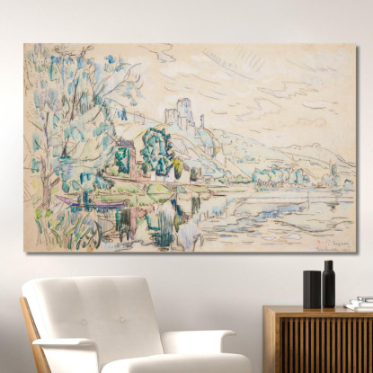 Petit Andély Château Gaillard Paul Signac psn78 quadro stampato su tela