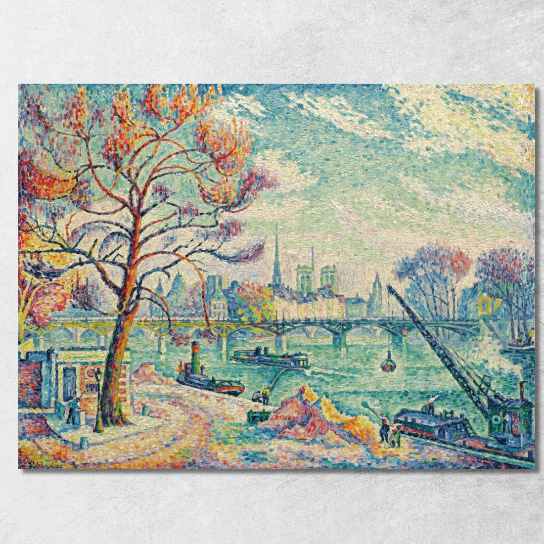 Pont Des Arts Parigi Paul Signac psn80 quadro stampato su tela