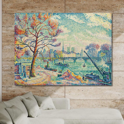 Pont Des Arts Parigi Paul Signac psn80 quadro stampato su tela