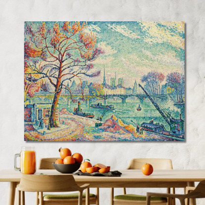 Pont Des Arts Parigi Paul Signac psn80 quadro stampato su tela