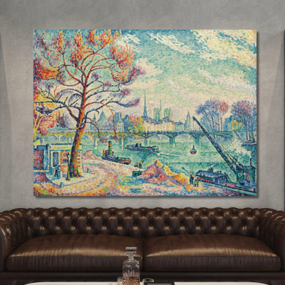 Pont Des Arts Parigi Paul Signac psn80 quadro stampato su tela