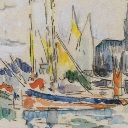 Vista Di Sables D'Olonne Dal Porto Paul Signac psn90 quadro stampato su tela