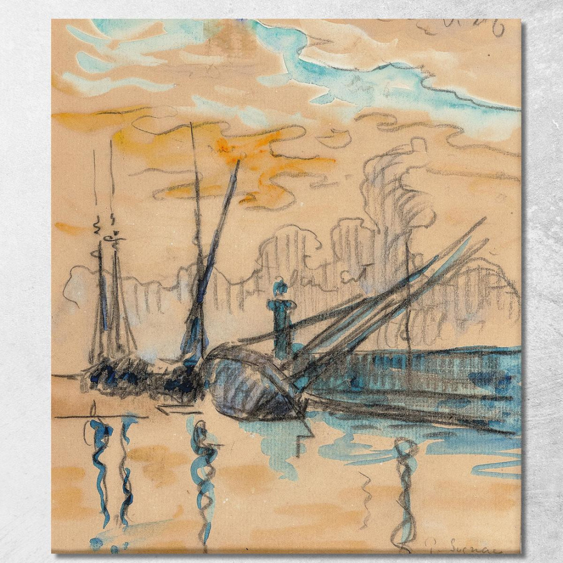 Saint-Tropez Il Molo Paul Signac psn97 quadro stampato su tela