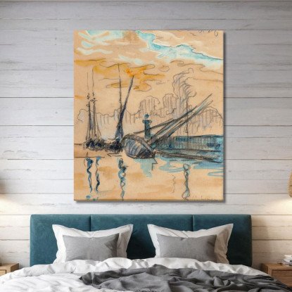 Saint-Tropez Il Molo Paul Signac psn97 quadro stampato su tela