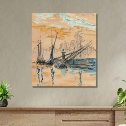 Saint-Tropez Il Molo Paul Signac psn97 quadro stampato su tela