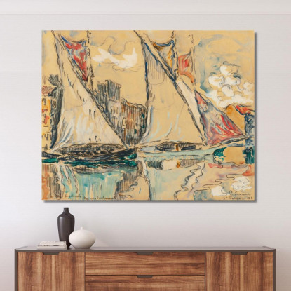 Vele Asciutte Di Saint-Tropez Paul Signac psn101 quadro stampato su tela
