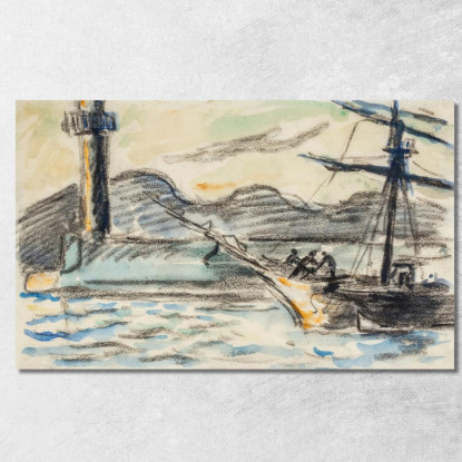 Saint Tropez. Il Faro E Il Molo Paul Signac psn102 quadro stampato su tela