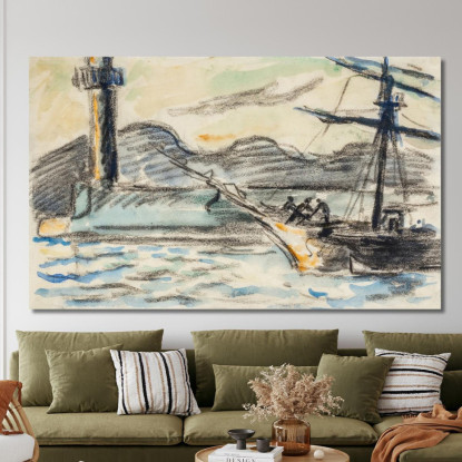 Saint Tropez. Il Faro E Il Molo Paul Signac psn102 quadro stampato su tela