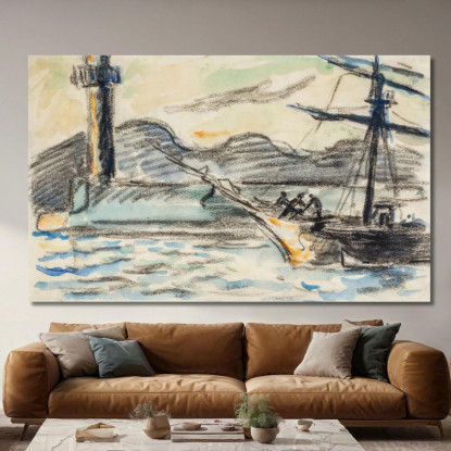 Saint Tropez. Il Faro E Il Molo Paul Signac psn102 quadro stampato su tela