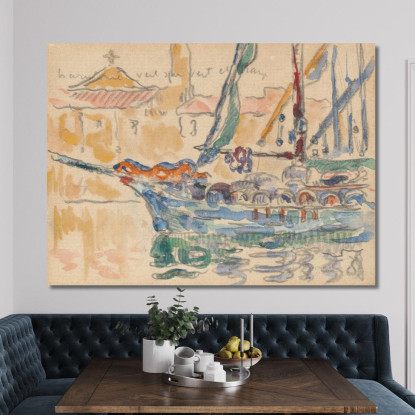 Saint Tropez. I Tartan Paul Signac psn103 quadro stampato su tela