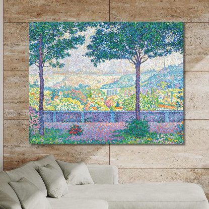 Terrazza Meudon Paul Signac psn110 quadro stampato su tela