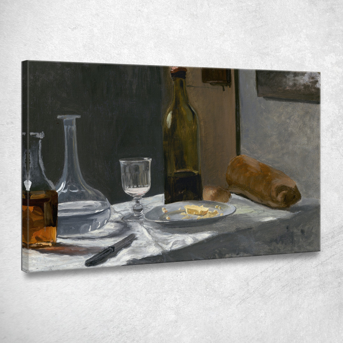 Natura Morta Con Bottiglia Di Pane E Vino In Caraffa Claude Monet mnt314 quadro stampato su tela