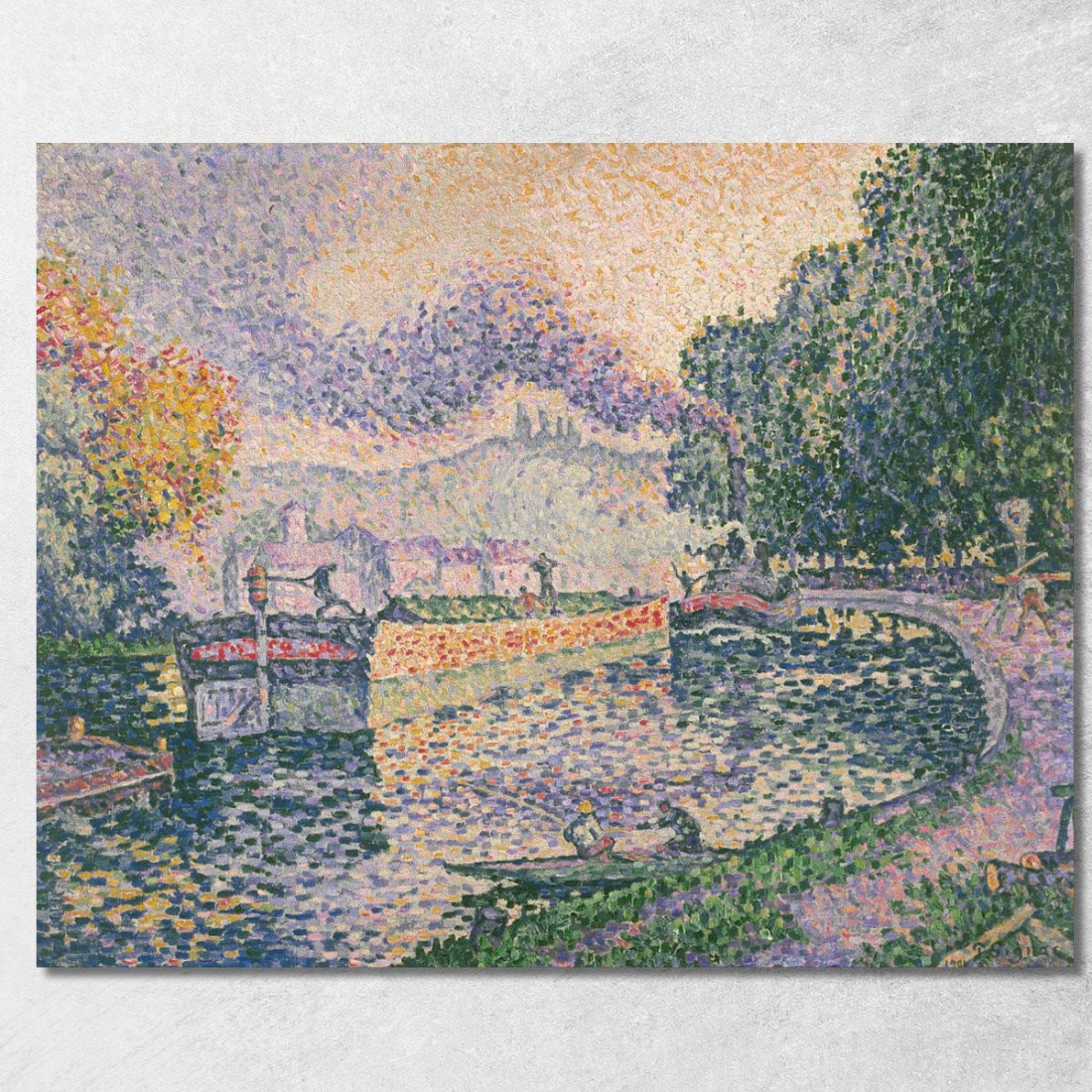 Il Canale Del Rimorchiatore A Samois Paul Signac psn121 quadro stampato su tela