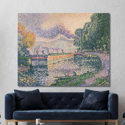 Il Canale Del Rimorchiatore A Samois Paul Signac psn121 quadro stampato su tela
